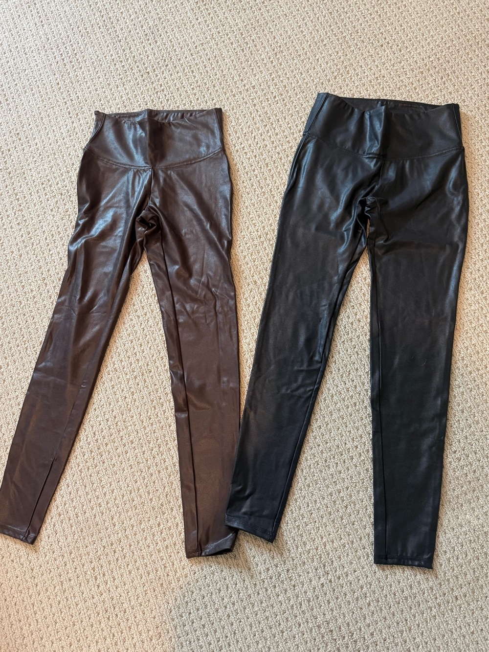 Time and Tru Faux Leather Leggings Set - Black & Brown NWOT